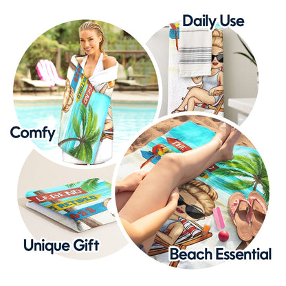 Personalized "The Legend Has Retired" Beach Towel - Custom Gift For Dad & Grandpa