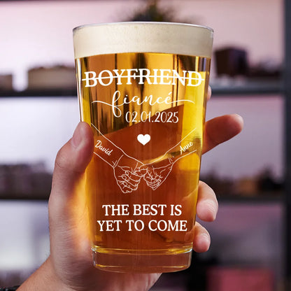 Engagement Gift for Couple - Personalized Custom Combo Wine & Beer Glass