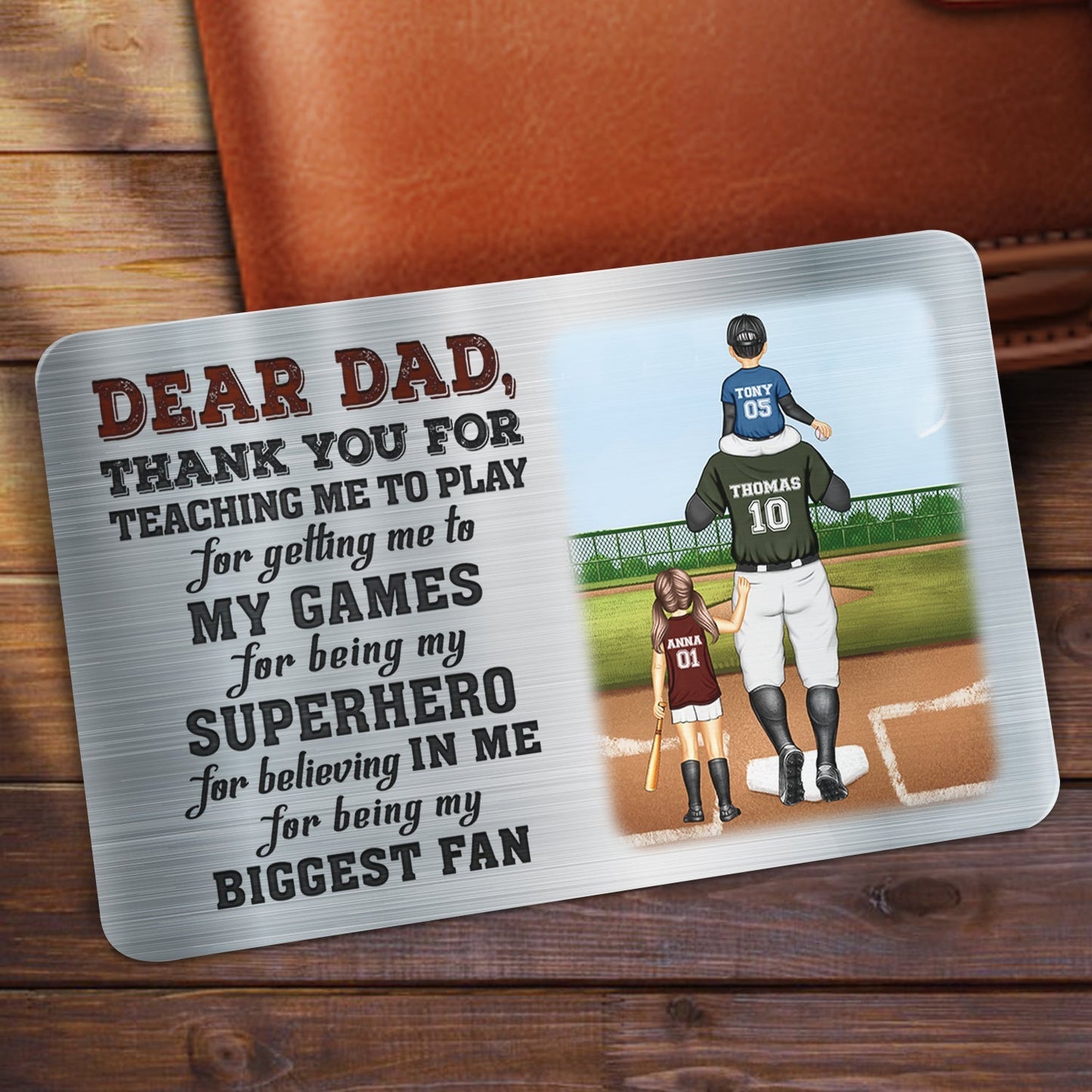 Personalized "My Superhero & Biggest Fan" Dad Wallet Card