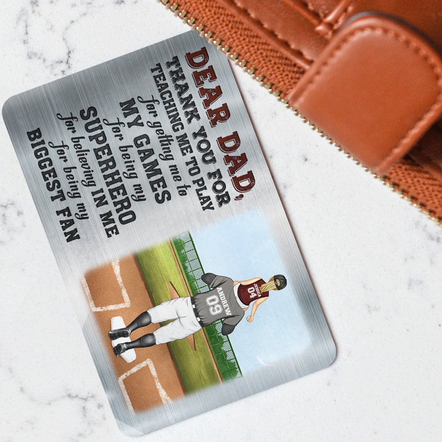 Personalized "My Superhero & Biggest Fan" Dad Wallet Card