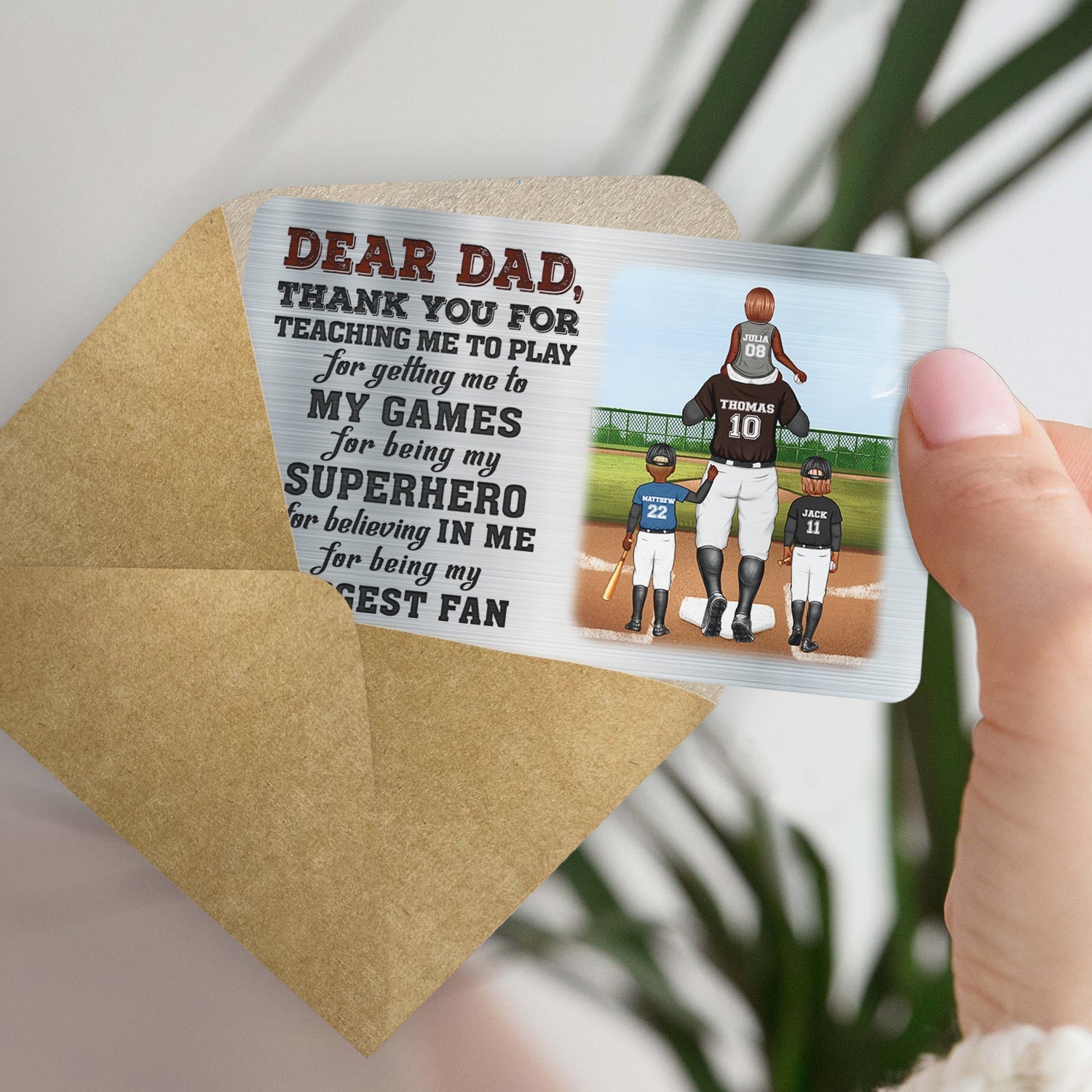 Personalized "My Superhero & Biggest Fan" Dad Wallet Card