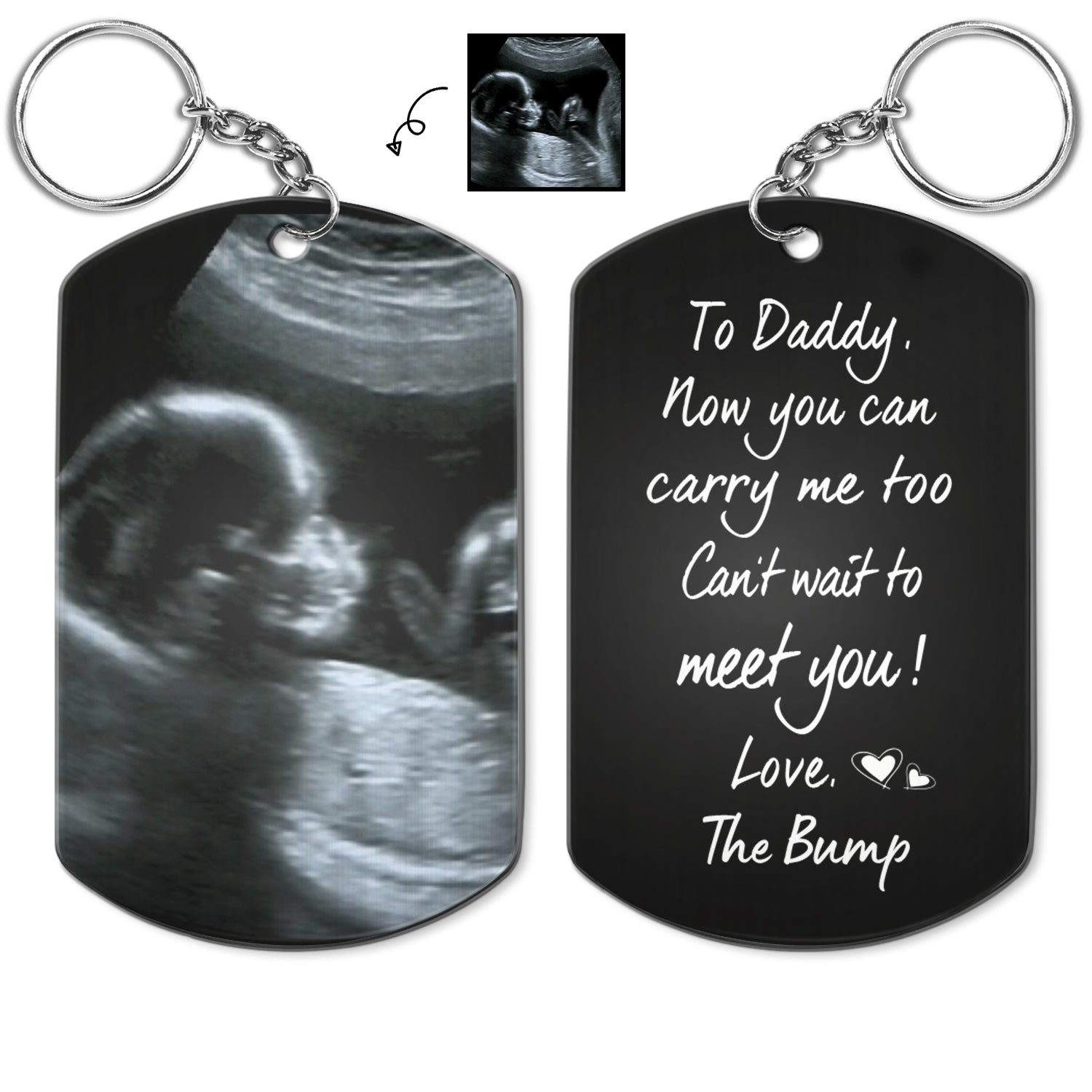 To Daddy Now You Can Carry Me Too - Personalized Custom Photo Keychain