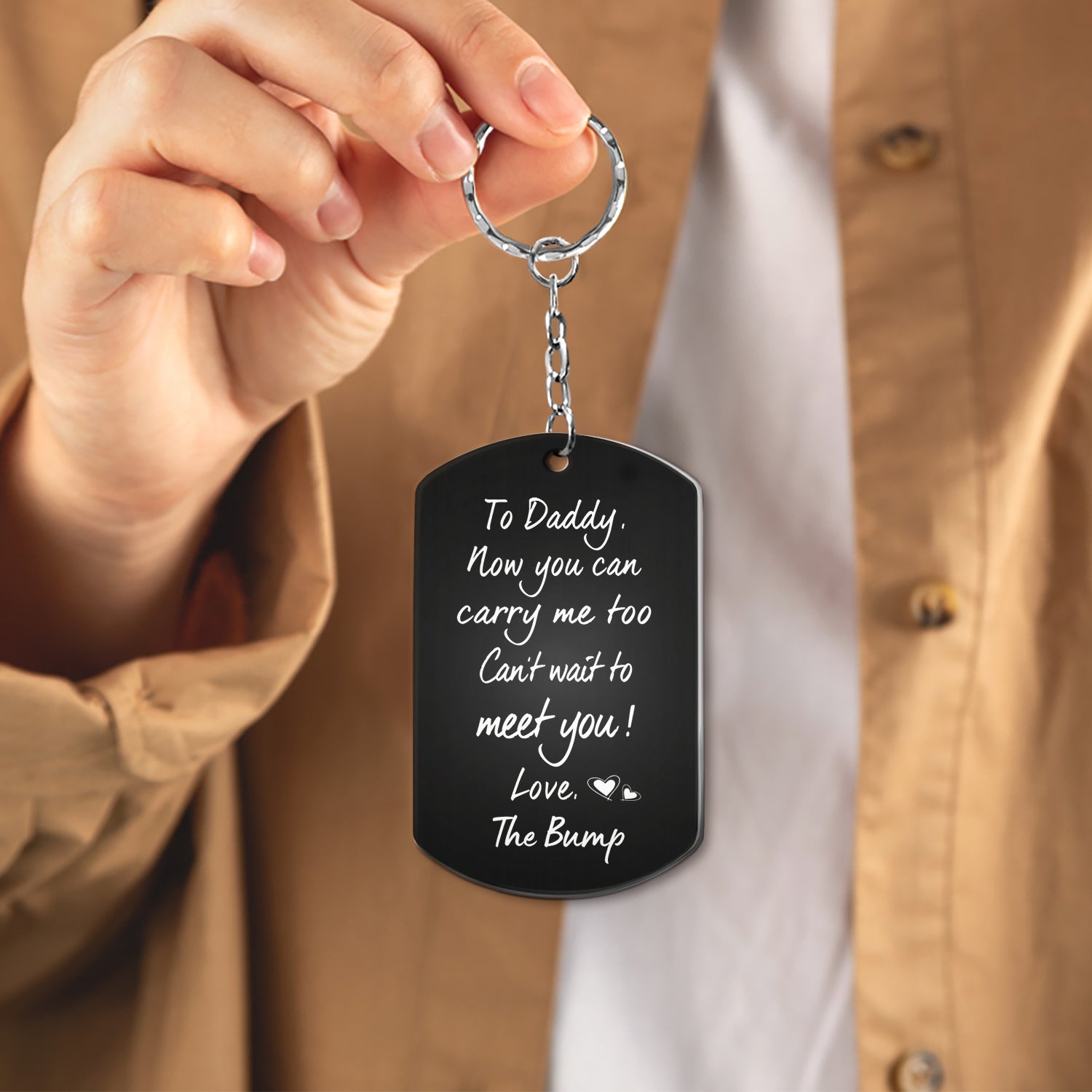 To Daddy Now You Can Carry Me Too - Personalized Custom Photo Keychain