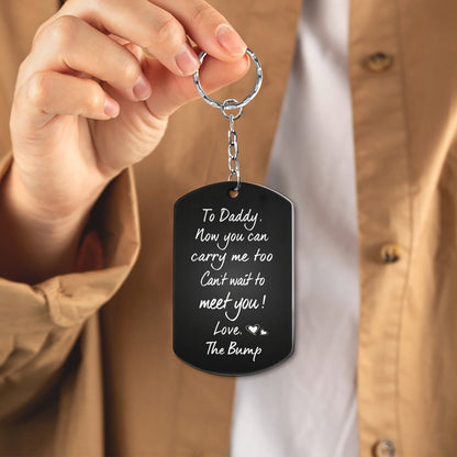 To Daddy Now You Can Carry Me Too - Personalized Custom Photo Keychain
