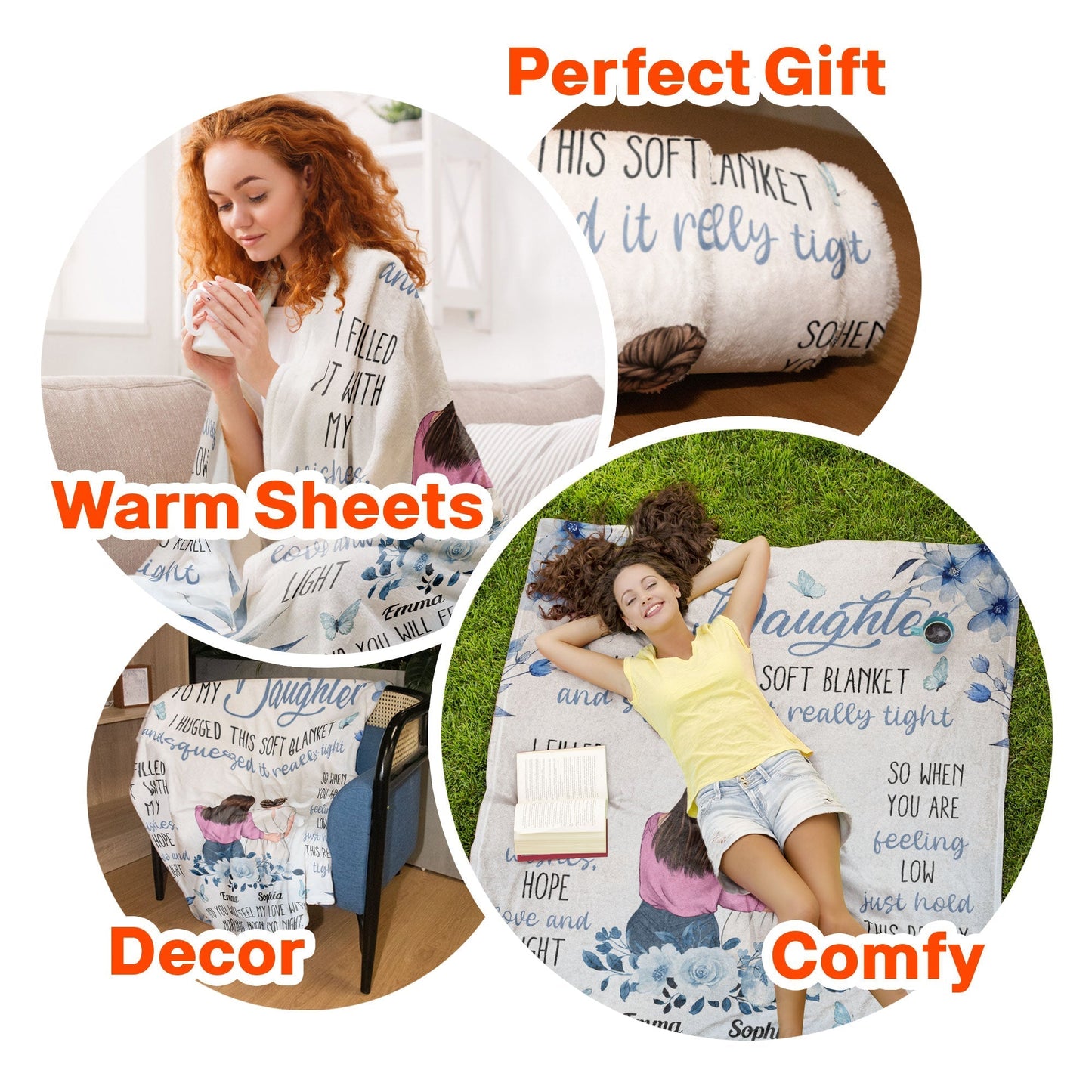 Custom To My Daughter Blanket | 'I Hugged This Soft Blanket' Love Gift from Mom