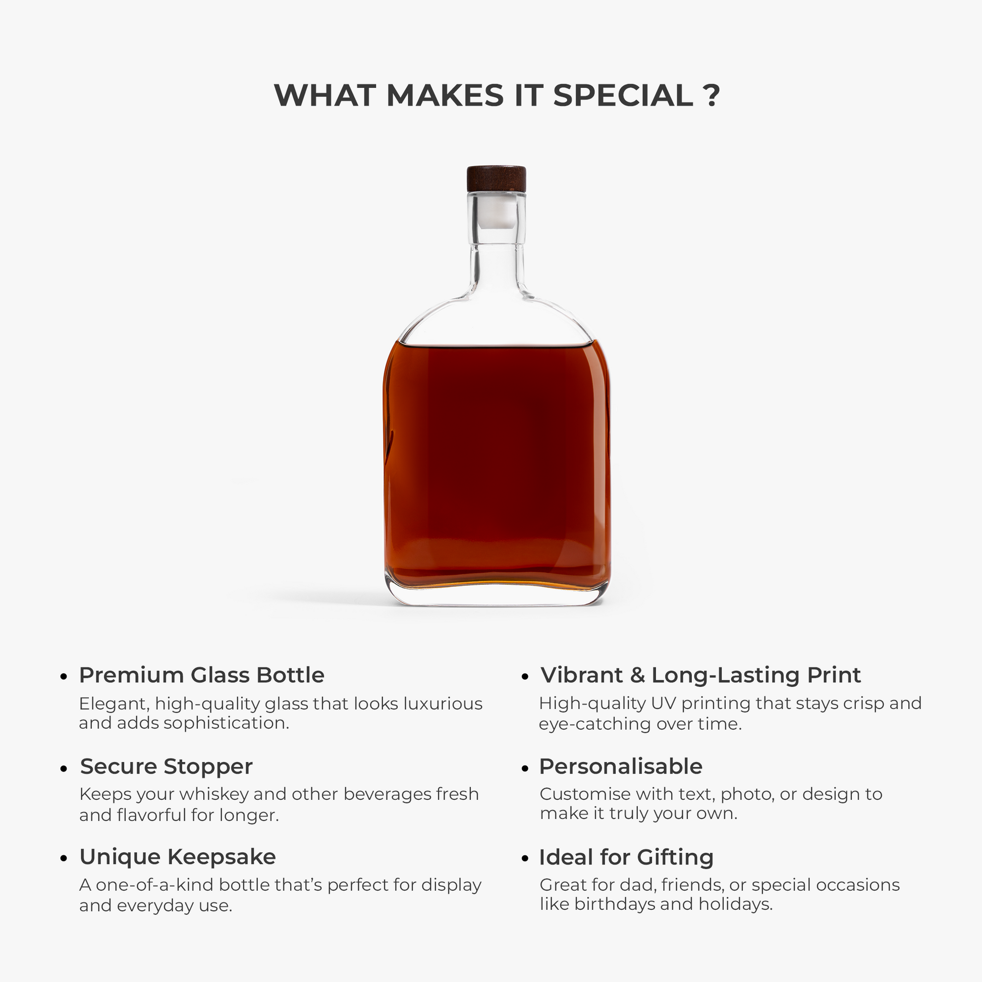 Personalized Whiskey Bottle - Crossword Puzzle Art  - Gift for Dad, Grandpa