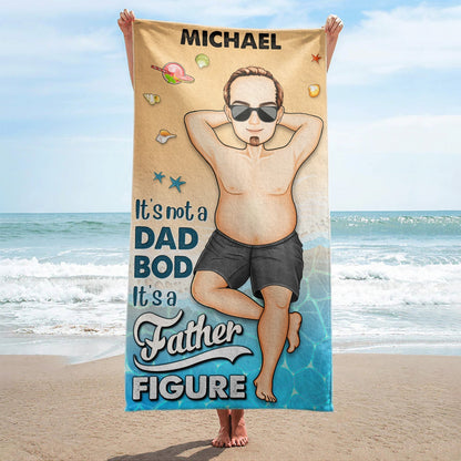 Personalized "Not A Dad Bod" Beach Towel - Father Figure Gift for Dad
