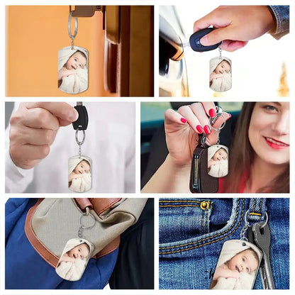Custom Photo The Moment You Became My Mommy - Personalized Keychain