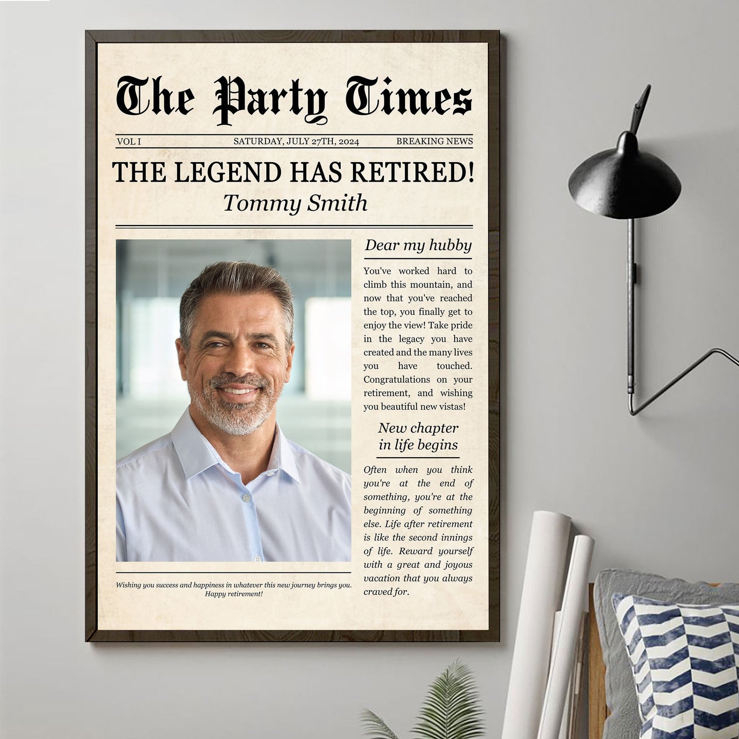 Wishing You Success And Happiness Happy Retirement - Personalized Custom Photo Poster / Canvas