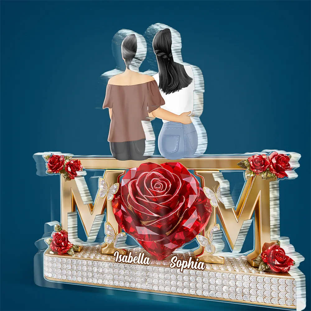 Mother Daughter Forever Together - Personalized Custom Shaped Acrylic Plaque