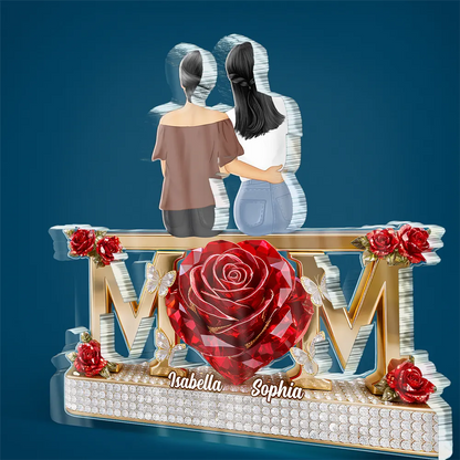 Mother Daughter Forever Together - Personalized Custom Shaped Acrylic Plaque