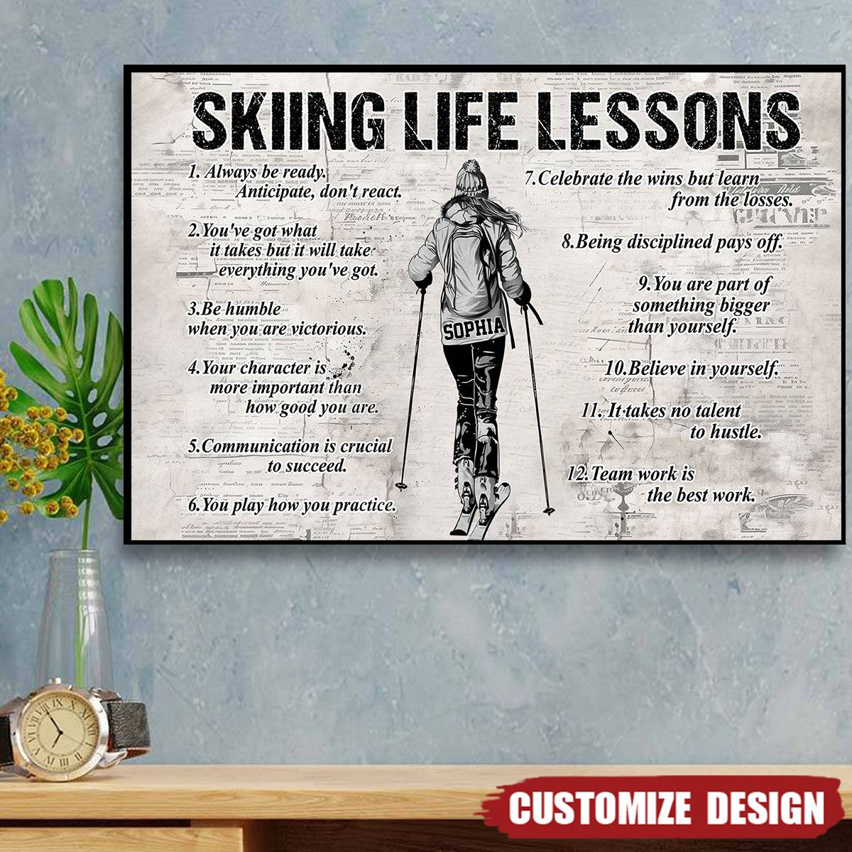Personalized Skiing Life Lessons Poster / Canvas - Gift For Skiing Lovers