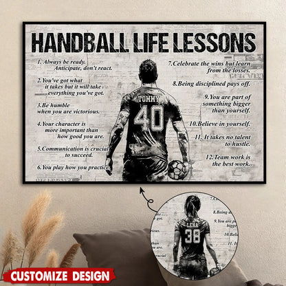 Personalized Handball Life Lessons Poster / Canvas - Gift For Handball Lovers