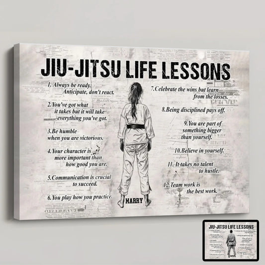 Personalized Jiu-Jitsu Life Lessons Poster / Canvas - Custom Gift For Jiu-Jitsu Lovers