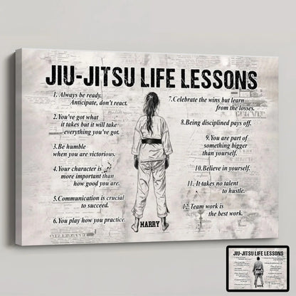 Personalized Jiu-Jitsu Life Lessons Poster / Canvas - Custom Gift For Jiu-Jitsu Lovers