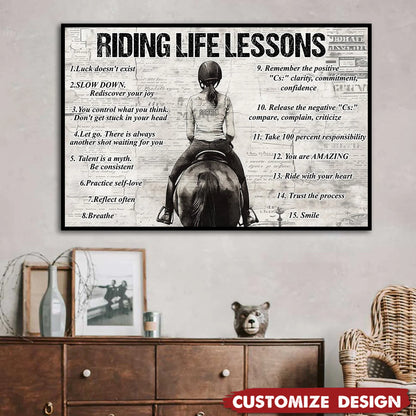Personalized Riding Life Lessons Poster / Canvas - Gift For Horse Girl
