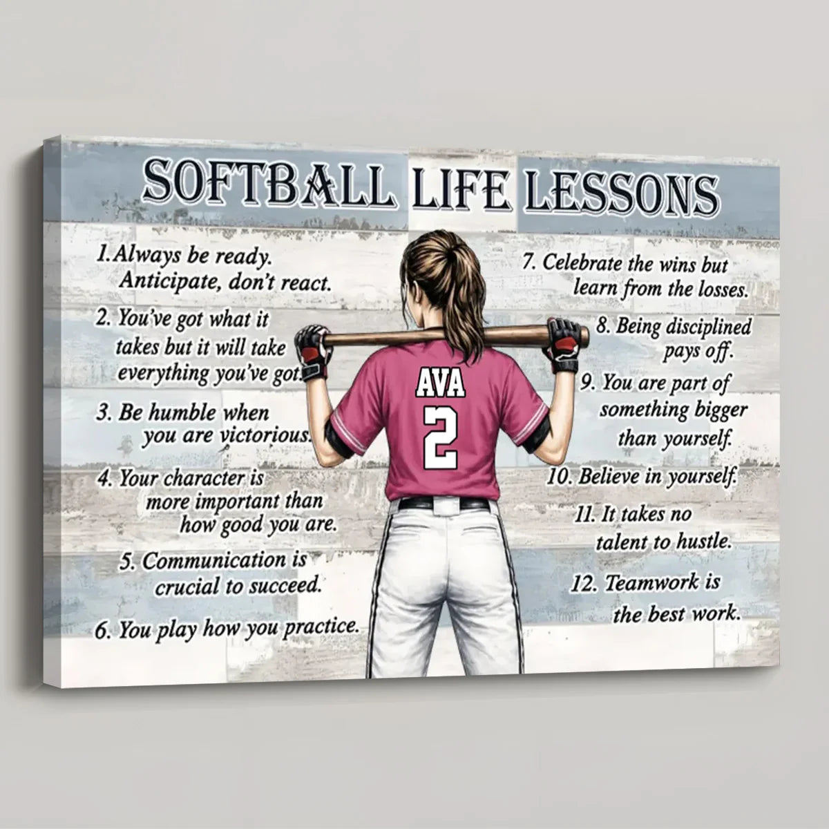 Personalized Baseball & Softball Life Lessons Poster / Canvas - Gift for Sports Families