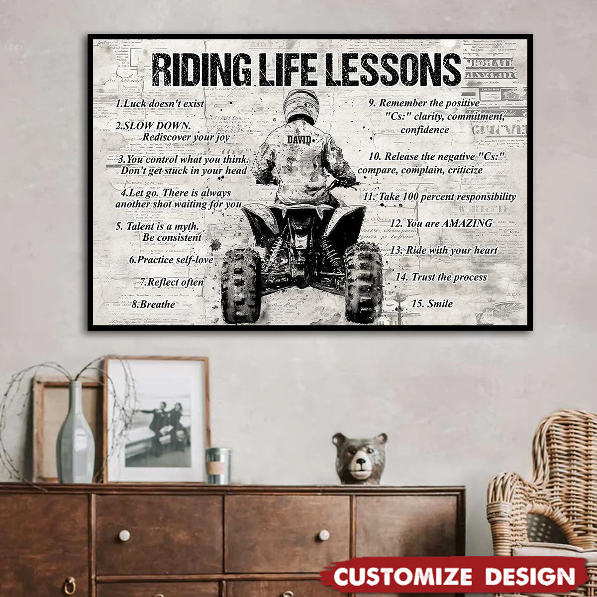 Personalized 4 Wheeler Riding Life Lessons Poster / Canvas - Gift For 4-Wheeler Riders