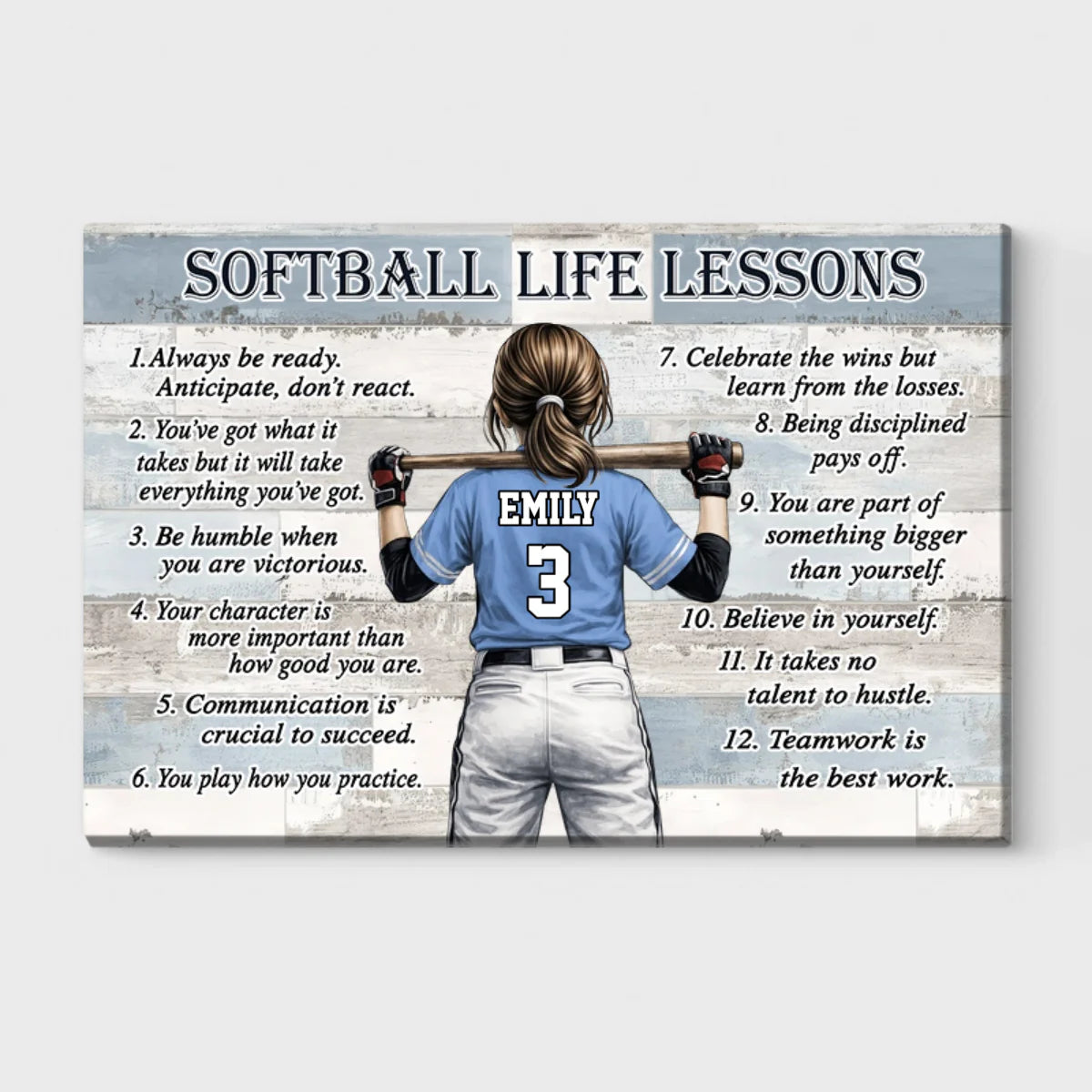Personalized Baseball & Softball Life Lessons Poster / Canvas - Gift for Sports Families