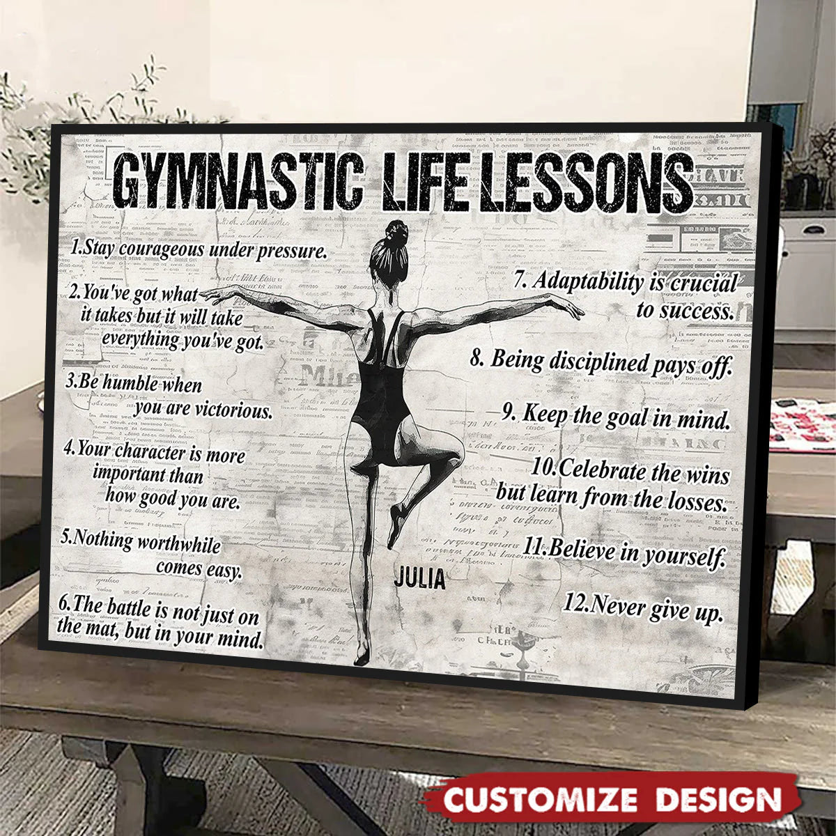 Personalized Gymnastics Life Lessons Girl Poster / Canvas - Gift for Gymnastics Lovers