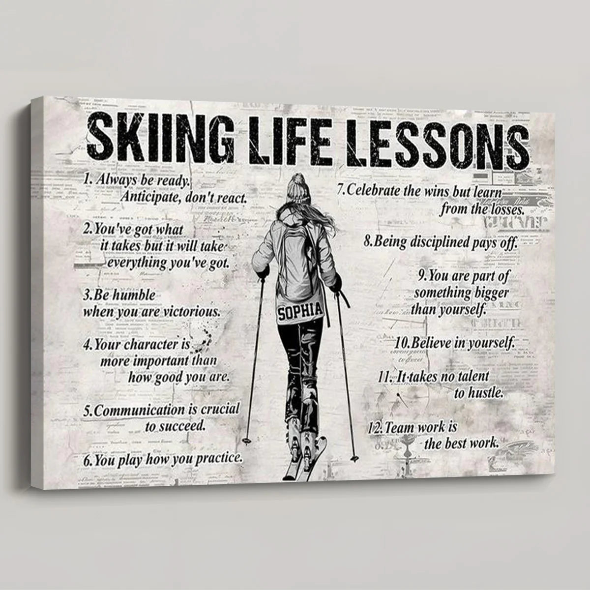 Personalized Skiing Life Lessons Poster / Canvas - Gift For Skiing Lovers