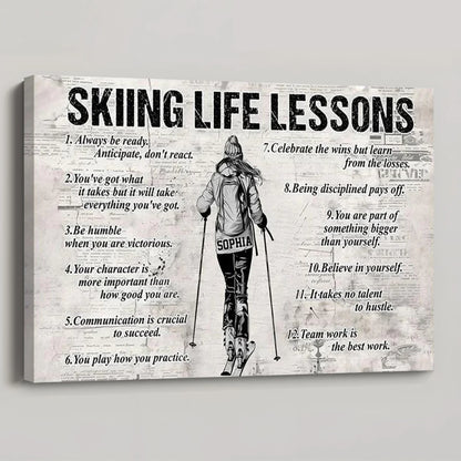 Personalized Skiing Life Lessons Poster / Canvas - Gift For Skiing Lovers