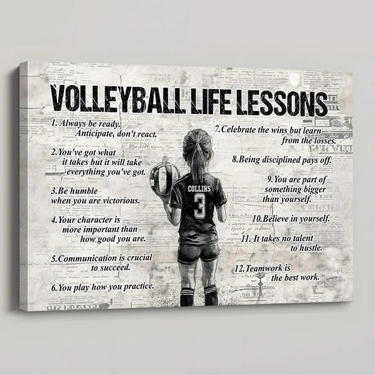 Personalized Volleyball Life Lessons Canvas / Poster - Gift for Girls & Volleyball Lovers