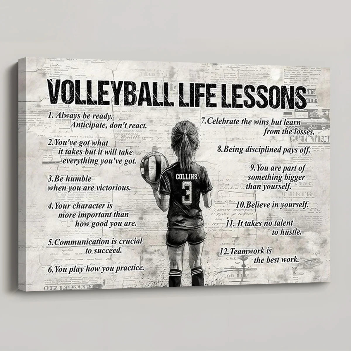 Personalized Volleyball Life Lessons Canvas / Poster - Gift for Girls & Volleyball Lovers
