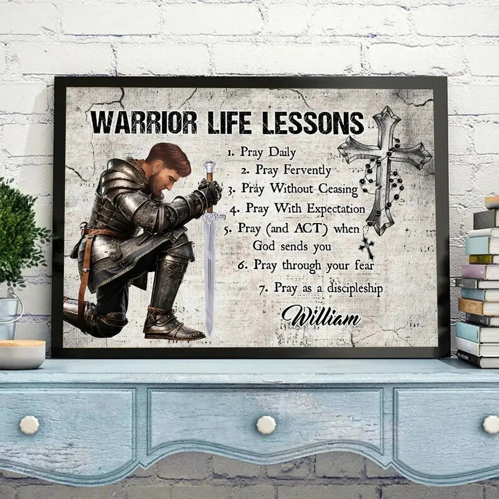 Warrior of God Life Lessons - Personalized Christian Poster / Canvas