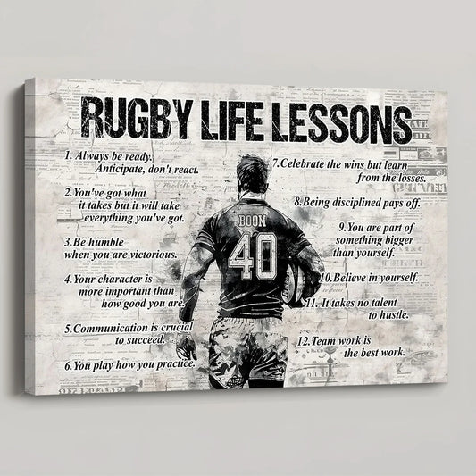 Rugby Life Lessons - Personalized Poster / Canvas