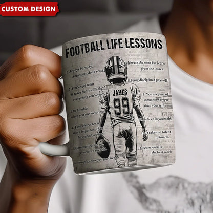 Personalized Kid Football Life Lessons Mug - Great Gift For Football Lovers