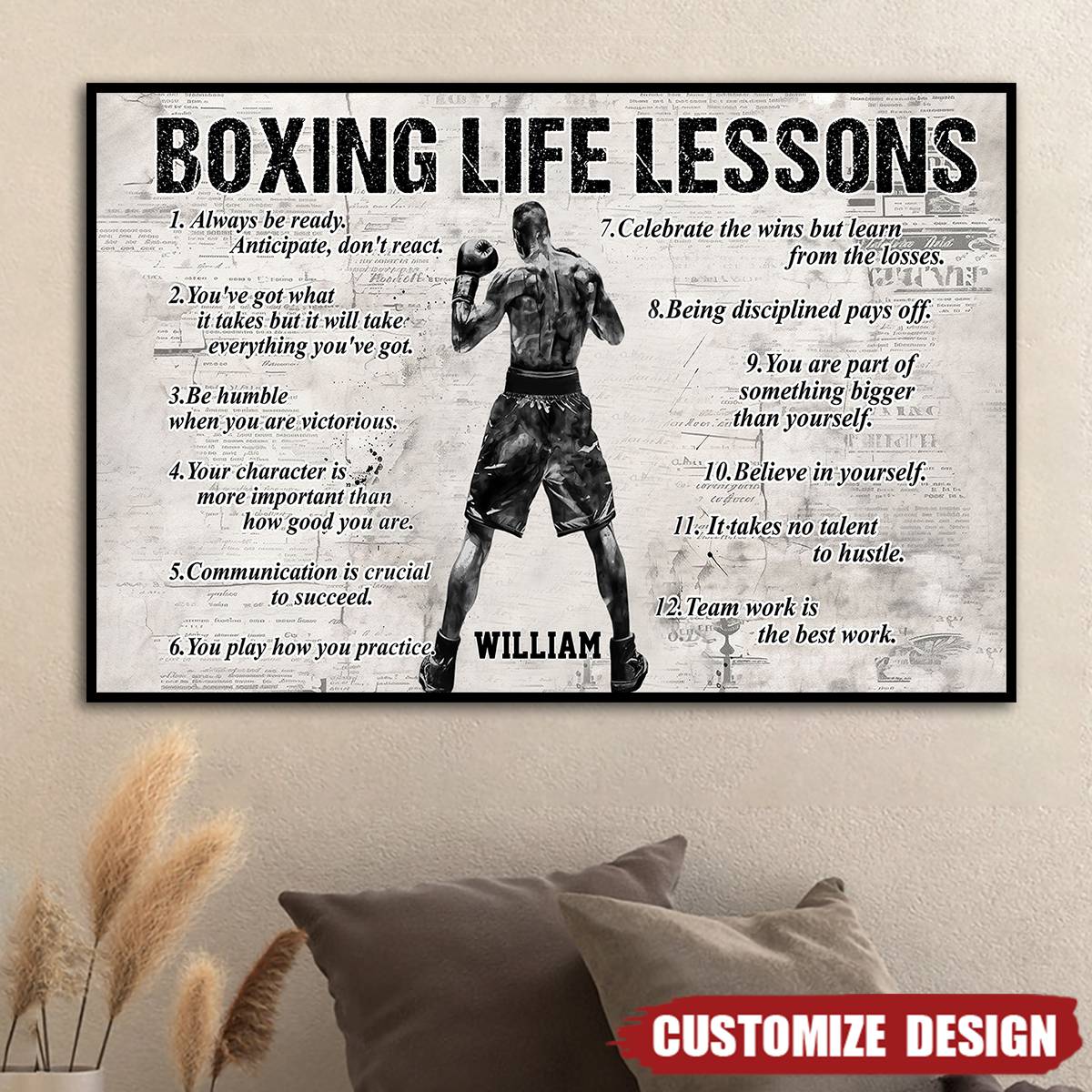 Personalized Boxing Life Lessons Poster / Canvas - Gift For Boxing Lovers