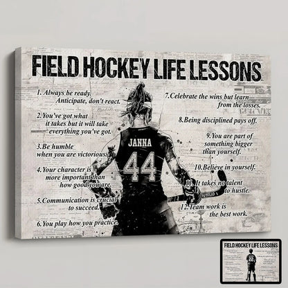 Personalized Field Hockey Life Lessons Poster / Canvas - Gift For Field Hockey Lovers