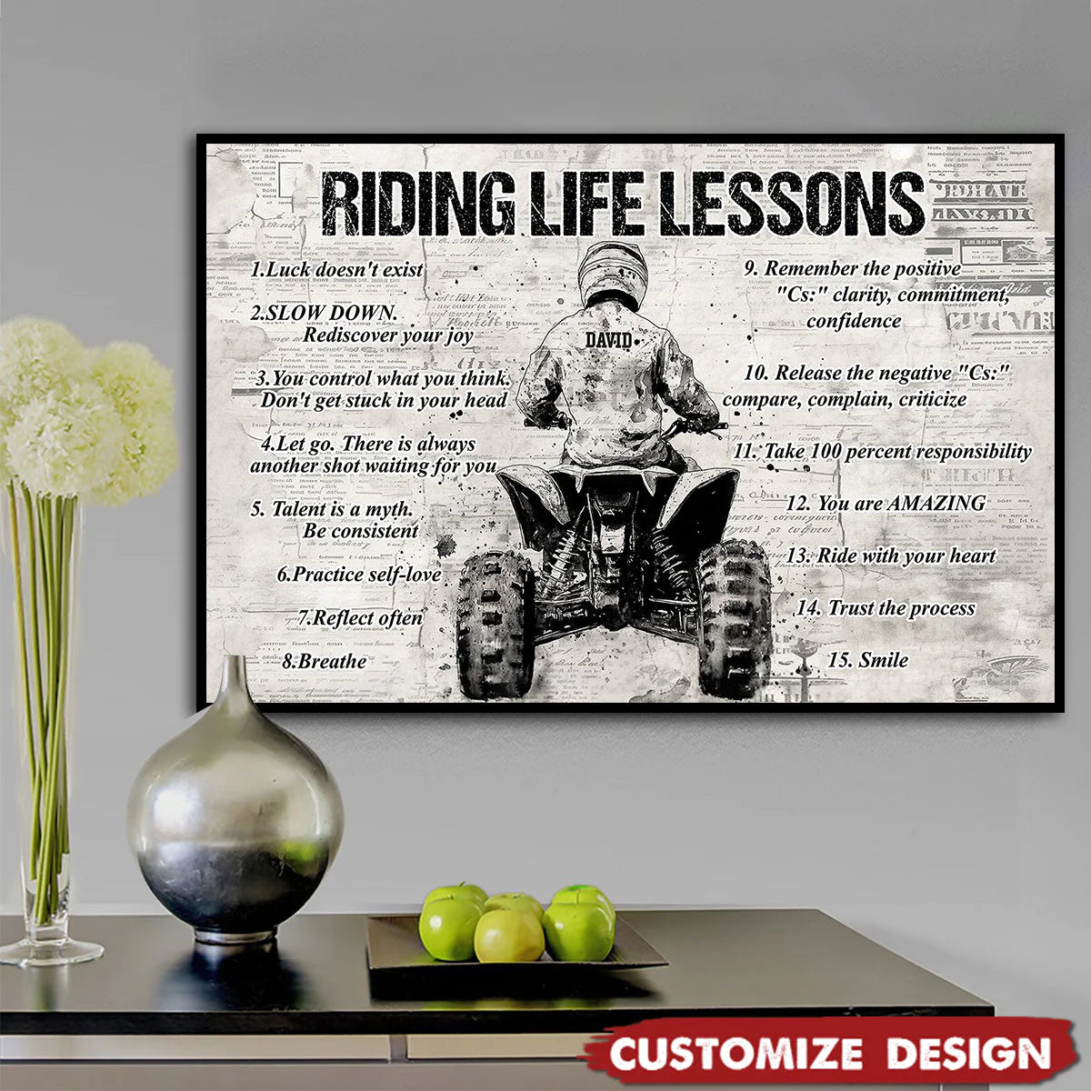 Personalized 4 Wheeler Riding Life Lessons Poster / Canvas - Gift For 4-Wheeler Riders