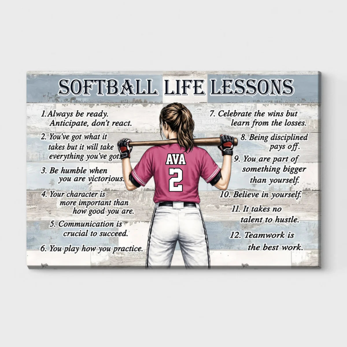 Personalized Baseball & Softball Life Lessons Poster / Canvas - Gift for Sports Families