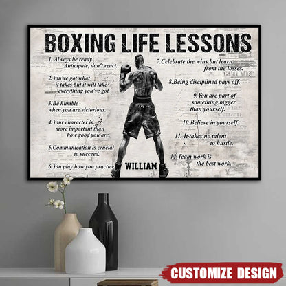 Personalized Boxing Life Lessons Poster / Canvas - Gift For Boxing Lovers