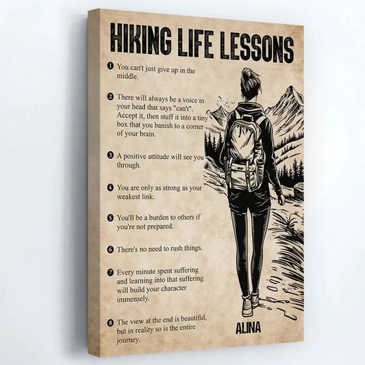 Personalized Hiking Life Lessons Poster / Canvas - Custom Gift For Hiking Lovers