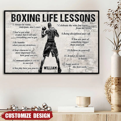 Personalized Boxing Life Lessons Poster / Canvas - Gift For Boxing Lovers