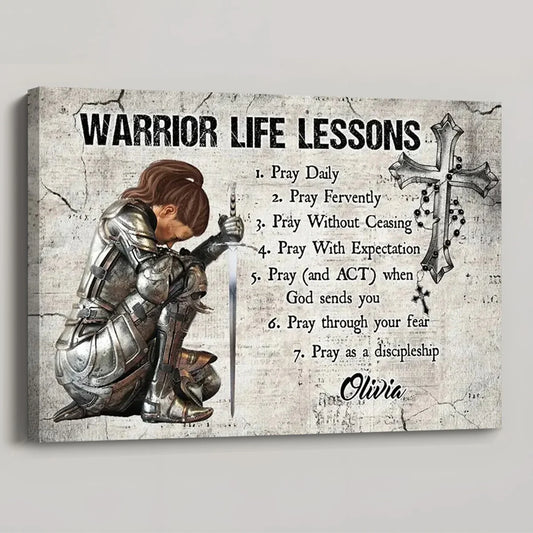 Warrior of God Life Lessons - Personalized Christian Poster / Canvas
