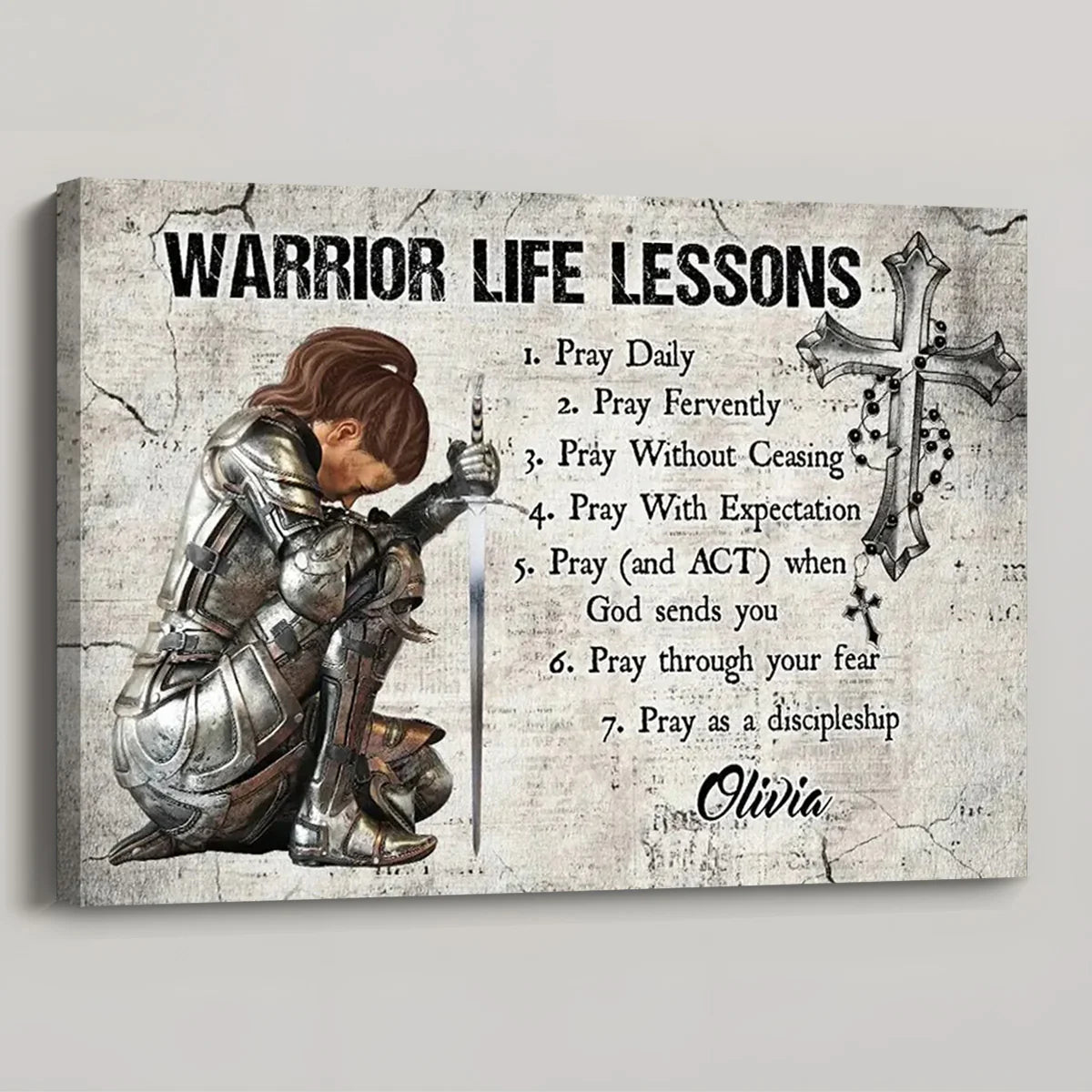 Warrior of God Life Lessons - Personalized Christian Poster / Canvas