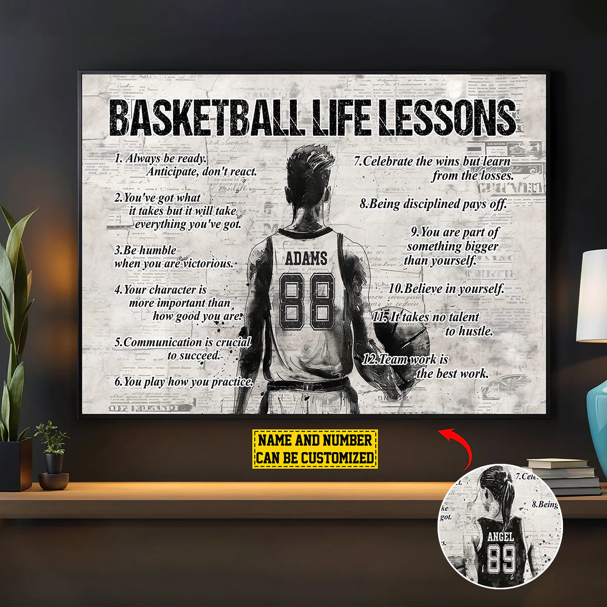 Basketball Life Lessons - Personalized Custom Poster / Canvas