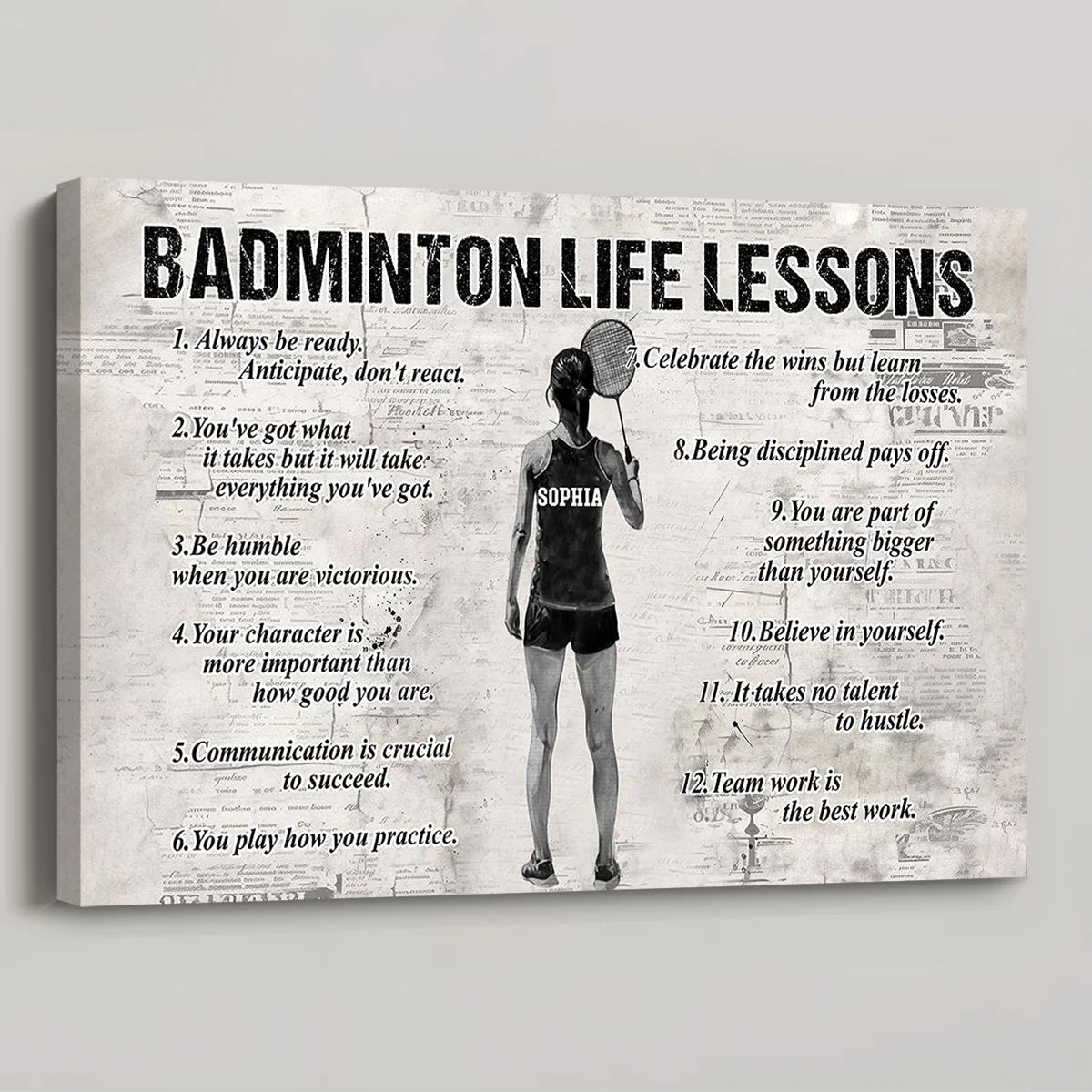 Personalized Badminton Life Lessons Poster / Canvas - Custom Gift For Badminton Lovers
