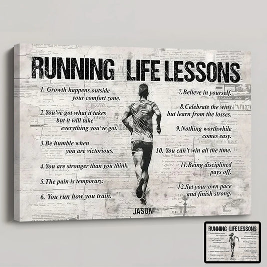 Personalized Running Life Lessons Poster / Canvas - Gift For Running Lovers