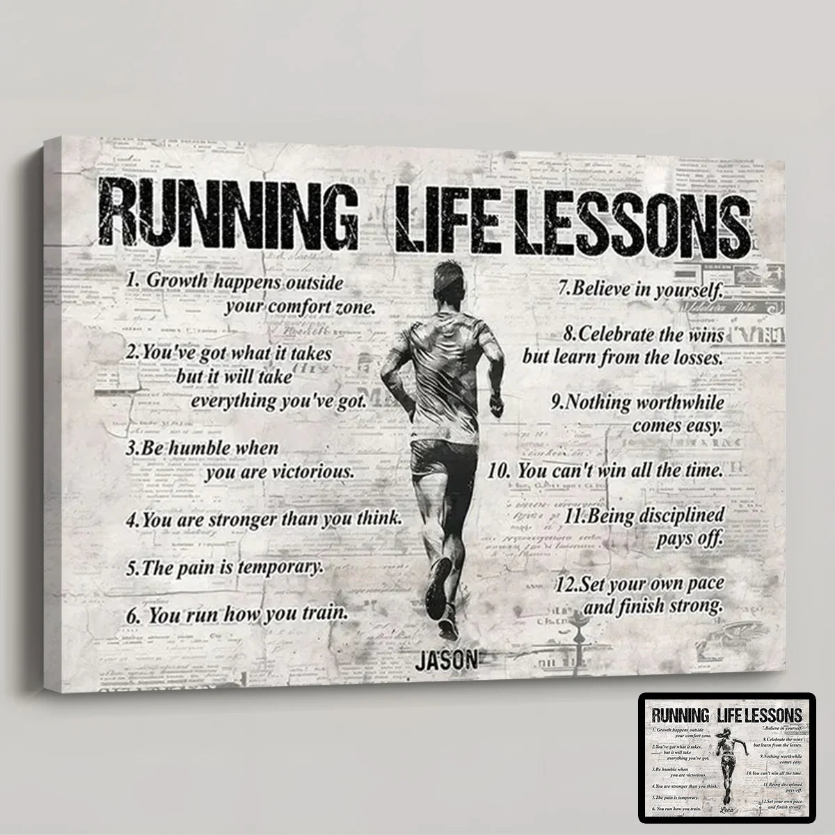 Personalized Running Life Lessons Poster / Canvas - Gift For Running Lovers