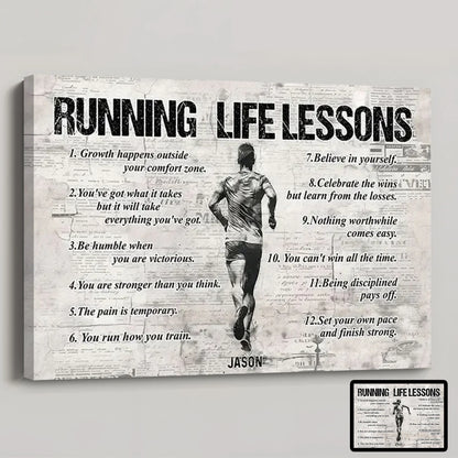 Personalized Running Life Lessons Poster / Canvas - Gift For Running Lovers