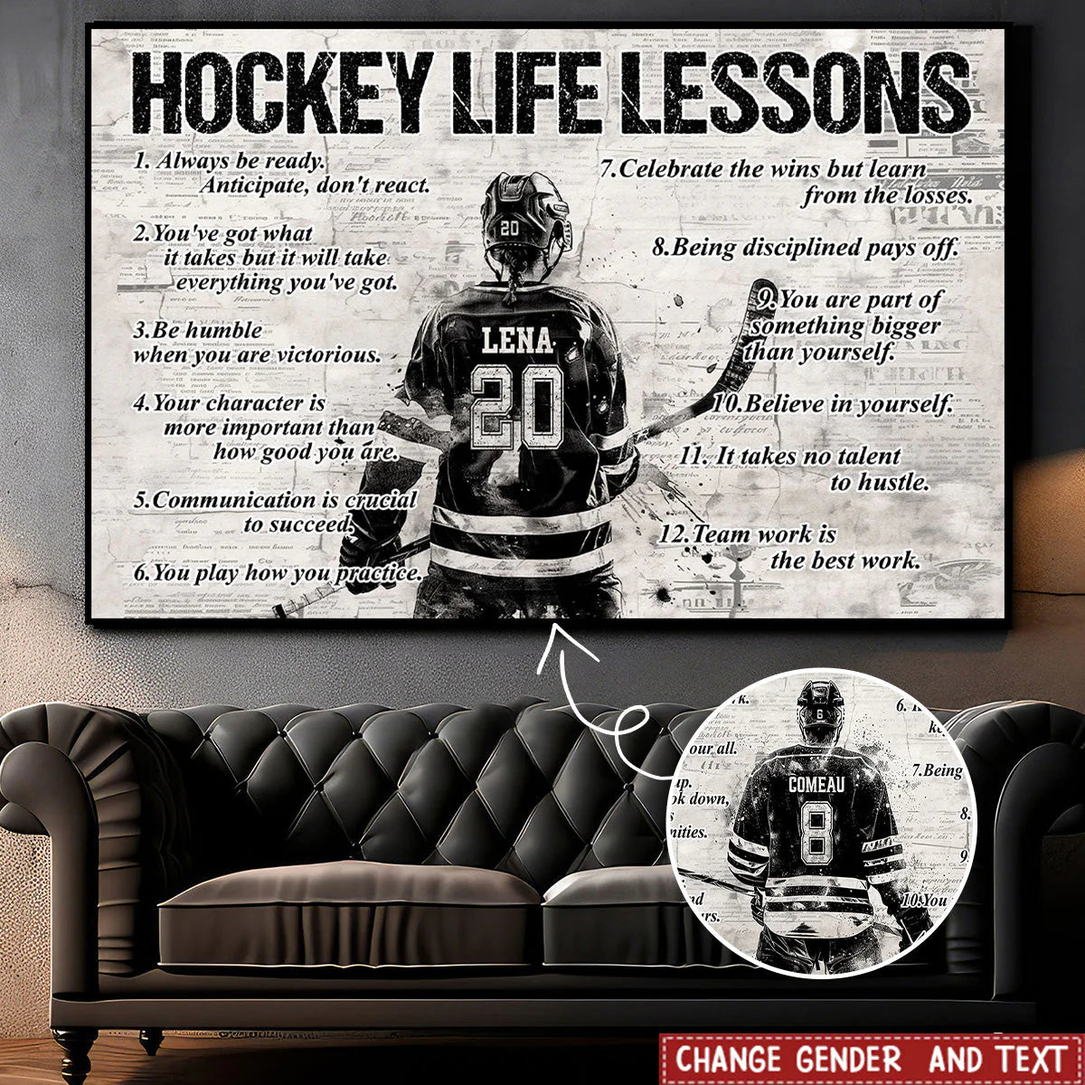Hockey Life Lessons - Personalized Custom Poster / Canvas