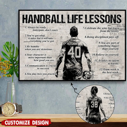 Personalized Handball Life Lessons Poster / Canvas - Gift For Handball Lovers