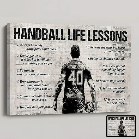 Personalized Handball Life Lessons Poster / Canvas - Gift For Handball Lovers