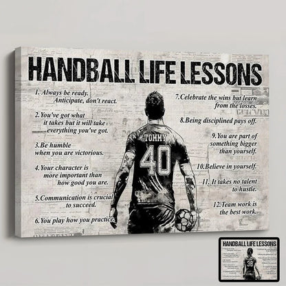 Personalized Handball Life Lessons Poster / Canvas - Gift For Handball Lovers