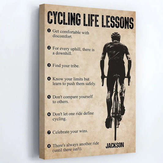 Personalized Cycling Life Lessons Poster / Canvas - Custom Gift For Cycling Lovers